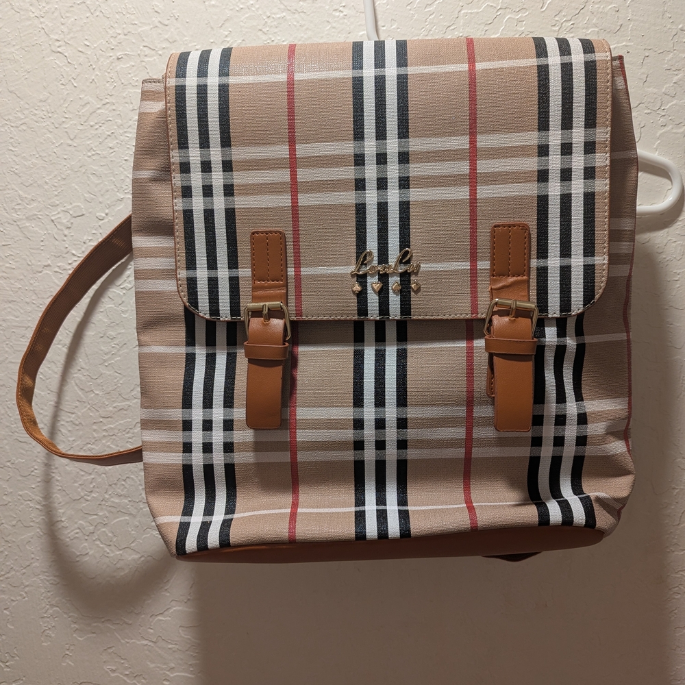 Plaid Tan Backpack